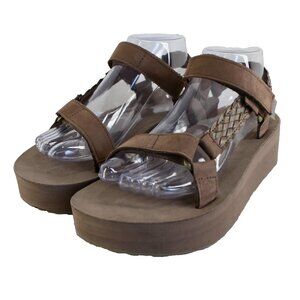 Teva Flatform Universal Interweave Sandal Size 8 Brown Adjustable Strap Platform